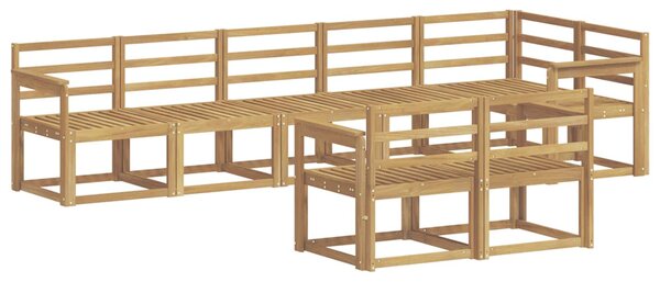 VidaXL Kültéri kanapé szett 8 pcs Fehér Tömör Akácfa