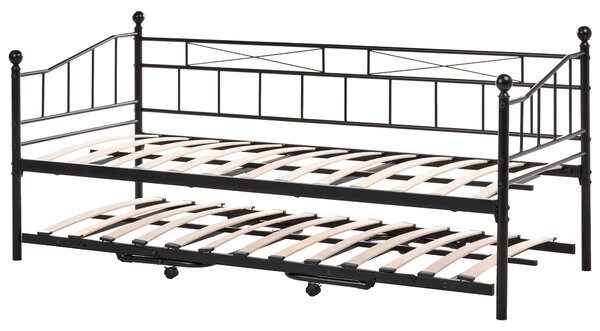Heverő Fém LOUANNEC 90 x 200 cm Kihúzható Fekete