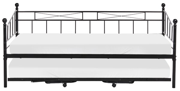 Heverő Fém LOUANNEC 90 x 200 cm Kihúzható Fekete
