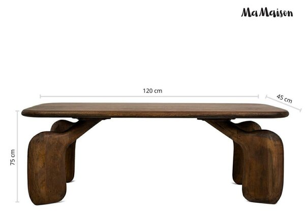 MaMaison Orizon Mangófa Dohányzóasztal Barna Geometrikus