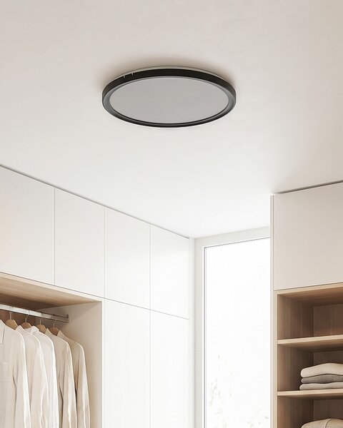 LED mennyezeti lámpa VELORA Távirányítóval Dimmer funkcióval Fekete