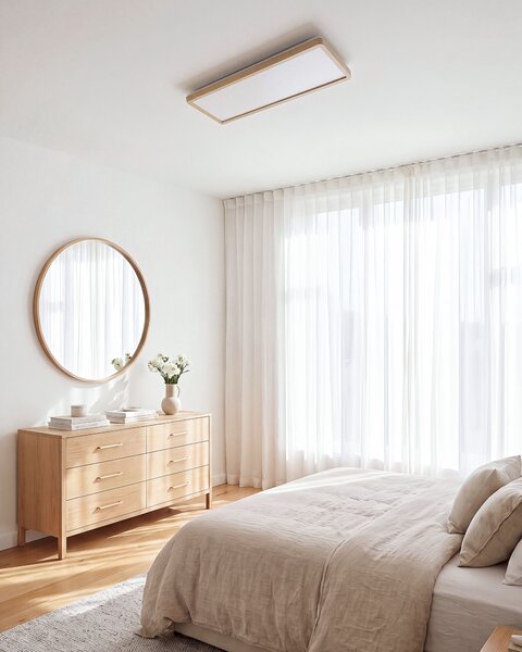 LED mennyezeti lámpa ARDENZA Távirányítóval Dimmer funkcióval Világosbarna