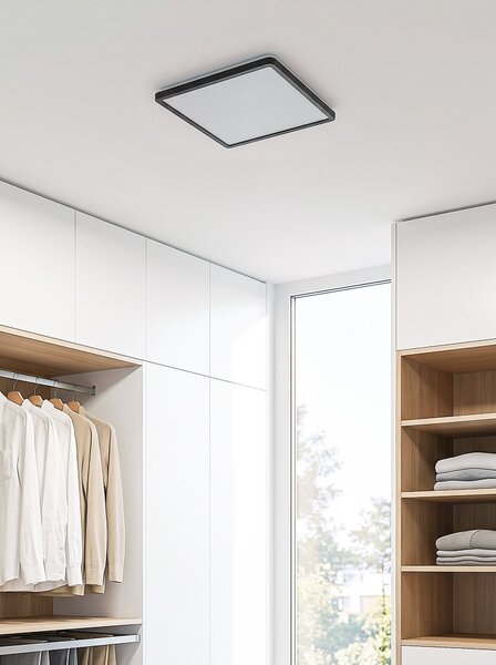 LED mennyezeti lámpa TIVORA Távirányítóval Dimmer funkcióval Fekete
