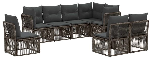 VidaXL Kerti Kanapé Szett 8 pcs Szürke polirattan