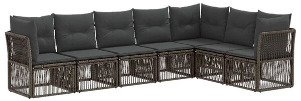 VidaXL Kerti Kanapé Szett 7 pcs Szürke polirattan