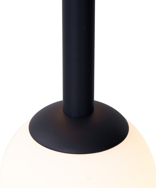 Design Függőlámpa Fekete, 5 Fényforrással, Matt Üveggel - Vertical