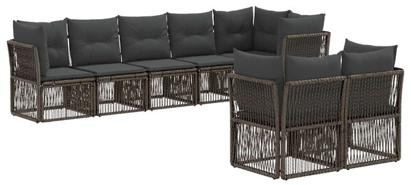 VidaXL Kerti Kanapé Szett 8 pcs Szürke polirattan