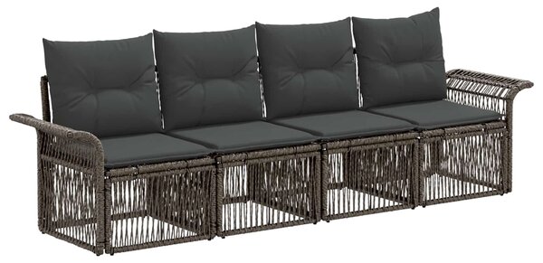 VidaXL Kerti Kanapé Szett 4 pcs Szürke polirattan