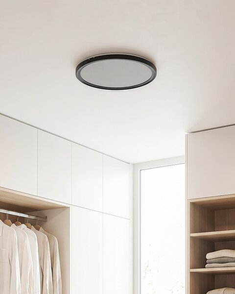 LED mennyezeti lámpa VELORA Távirányítóval Dimmer funkcióval Fekete