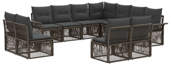 VidaXL Kerti Kanapé Szett 11 pcs Szürke polirattan