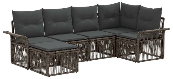 VidaXL Kerti Kanapé Szett 6 pcs Szürke polirattan