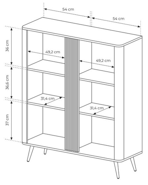 Edrin magas komód 113 cm - dunin tölgy / fekete