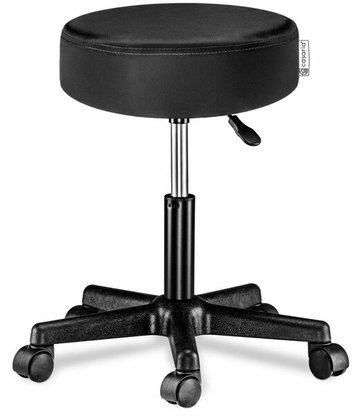 BONI görgős puff, Ø35cm, fekete Jurhan
