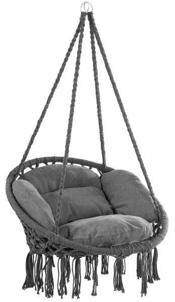 BOHO függőszék párnával, Ø61cm, antracit Jurhan
