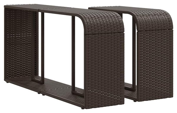 VidaXL 11 db barna polyrattan kerti kanapégarnitúra párnákkal