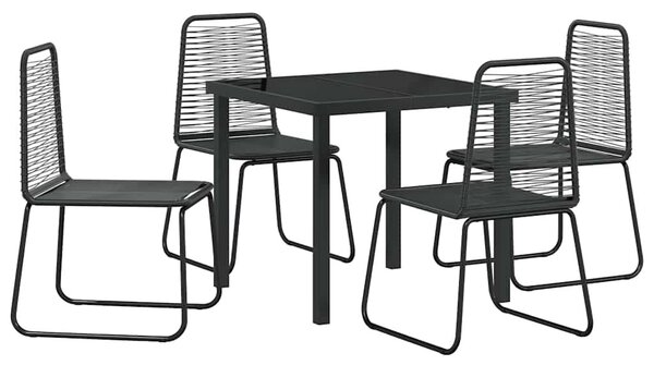 VidaXL Kert étkező szett 5 pcs Fekete Porszórt acél