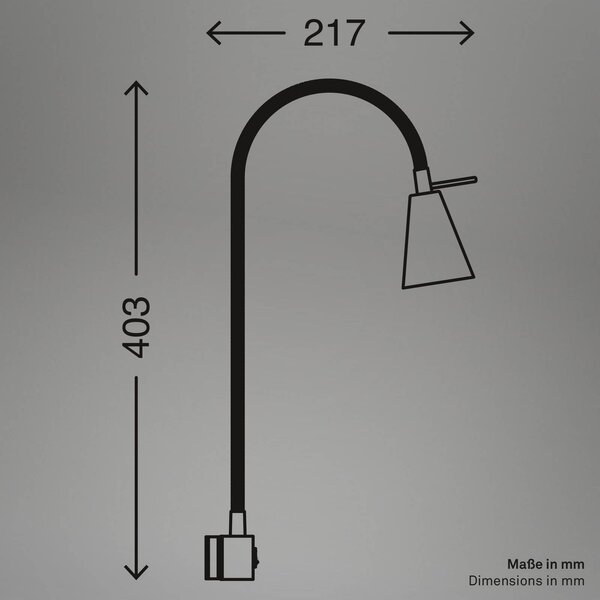 Briloner LED fali lámpa Tuso, bézs, ágyra szerelhető, fém, hajlított kar, Krém / borostyánsárga, Hálószoba, fém, Modern