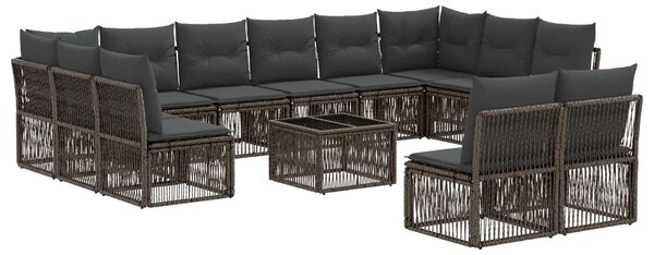 VidaXL Kerti Kanapé Szett 13 pcs Szürke polirattan
