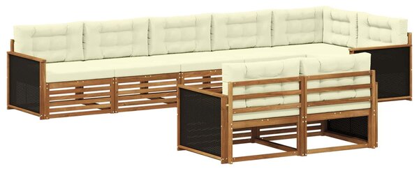 VidaXL Kültéri kanapé szett párnával 8 pcs Természetes és krémszínű