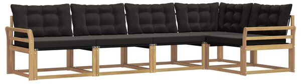 VidaXL Kültéri kanapé szett párnával 5 pcs Fehér és Fekete