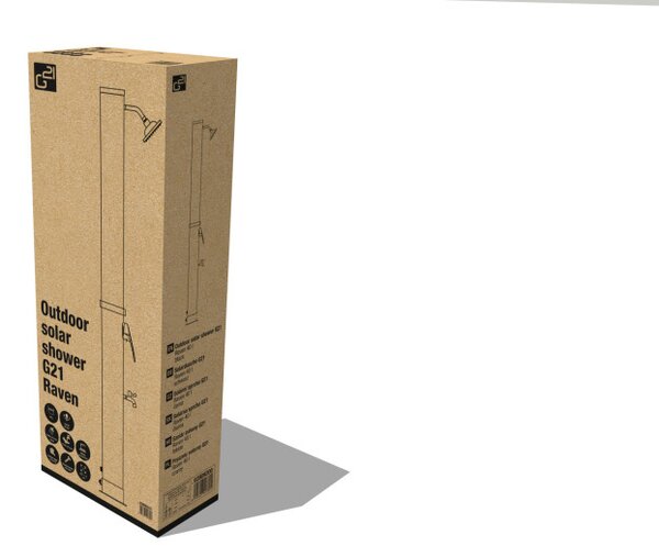 Napelemes zuhany G21 Raven 40 l, fekete
