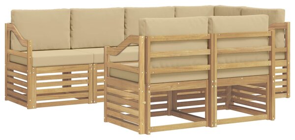 VidaXL Kültéri kanapé szett 7 pcs Fehér és Bézs 245 x 126,5 x 73 cm