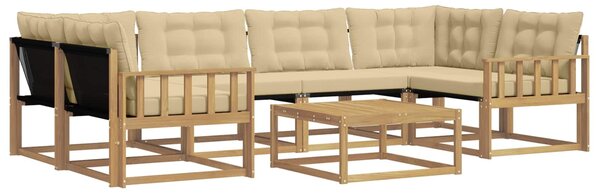 VidaXL Kültéri kanapé szett 7 pcs Fehér és Bézs 79 x 79 x 37 cm