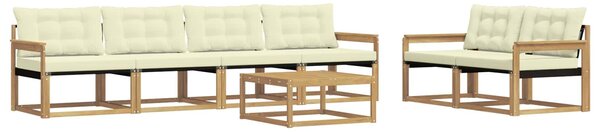 VidaXL Kültéri kanapé szett 7 pcs Fehér és Krém színű 79 x 79 x 37 cm