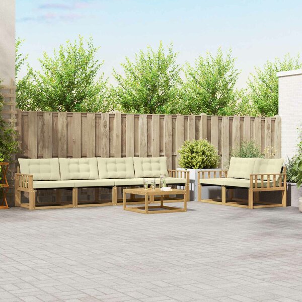VidaXL Kültéri kanapé szett 7 pcs Fehér és Krém színű 79 x 79 x 37 cm