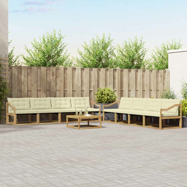 VidaXL Kültéri kanapé szett 9 pcs Fehér és Krém színű 79 x 79 x 37 cm