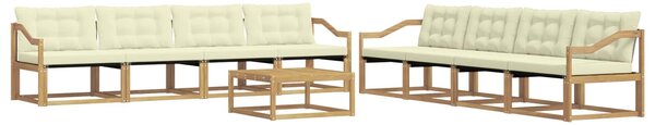 VidaXL Kültéri kanapé szett 9 pcs Fehér és Krém színű 79 x 79 x 37 cm