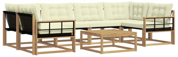 VidaXL Kültéri kanapé szett 7 pcs Fehér és Krém színű 79 x 79 x 37 cm