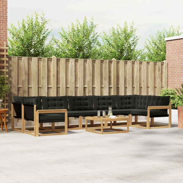 VidaXL Kültéri kanapé szett 8 pcs Fehér és Fekete 79 x 79 x 37 cm