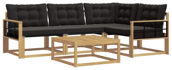 VidaXL Kültéri kanapé szett 5 pcs Fehér és Fekete 79 x 79 x 37 cm