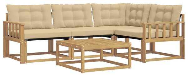 VidaXL Kültéri kanapé szett 5 pcs Fehér és Bézs 79 x 79 x 37 cm