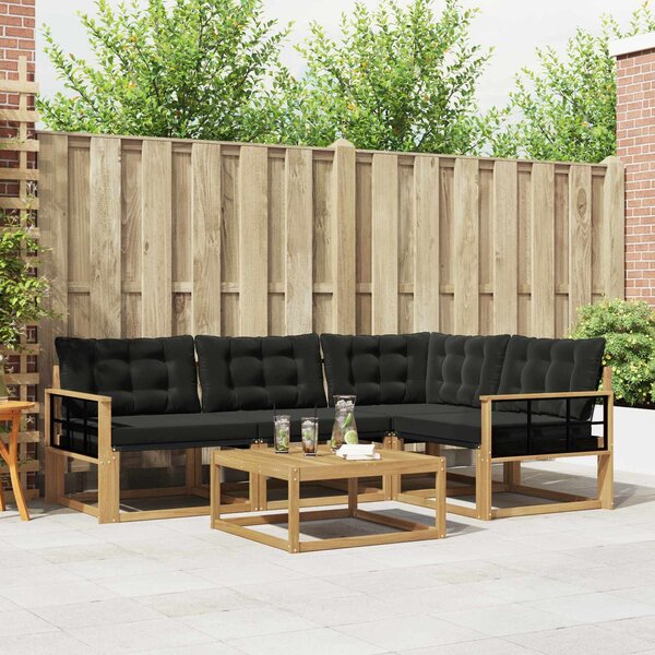 VidaXL Kültéri kanapé szett 5 pcs Fehér és Fekete 79 x 79 x 37 cm