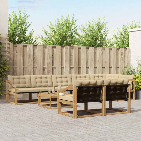 VidaXL Kültéri kanapé szett 9 pcs Fehér és Bézs 79 x 79 x 37 cm