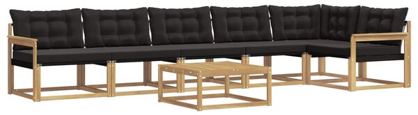 VidaXL Kültéri kanapé szett 7 pcs Fehér és Fekete 79 x 79 x 37 cm