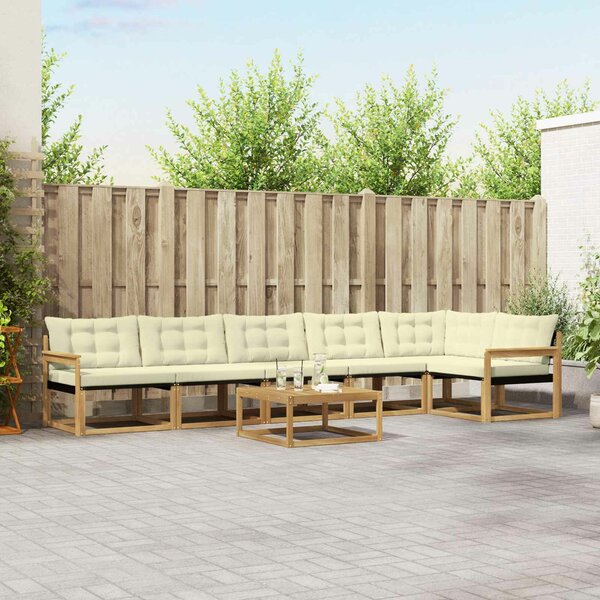 VidaXL Kültéri kanapé szett 7 pcs Fehér és Krém színű 79 x 79 x 37 cm