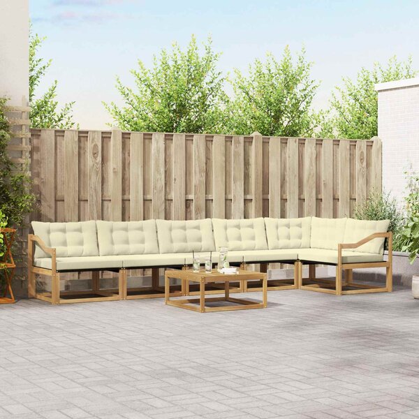 VidaXL Kültéri kanapé szett 7 pcs Fehér és Krém színű 79 x 79 x 37 cm