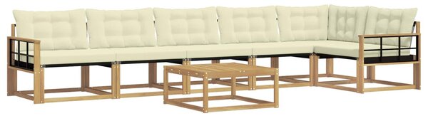 VidaXL Kültéri kanapé szett 7 pcs Fehér és Krém színű 79 x 79 x 37 cm