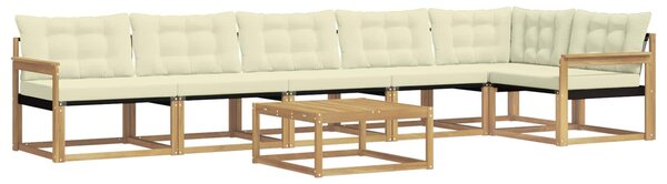 VidaXL Kültéri kanapé szett 7 pcs Fehér és Krém színű 79 x 79 x 37 cm