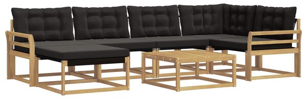 VidaXL Kültéri kanapé szett 7 pcs Fehér és Fekete 79 x 79 x 37 cm