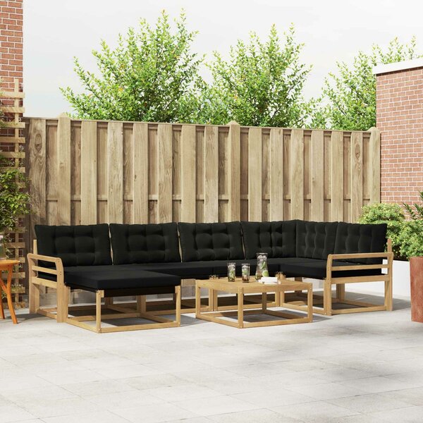 VidaXL Kültéri kanapé szett 7 pcs Fehér és Fekete 79 x 79 x 37 cm