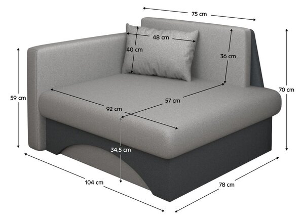 Fotel Kubosik new (szürke + sötétszürke) (B)