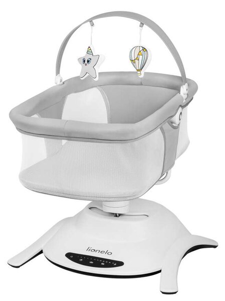 Lionelo Bella Szett 4in1 360° elektromos bölcső, ringató, pihenőszék és hinta 0-9 kg, Grey concrete, szürke
