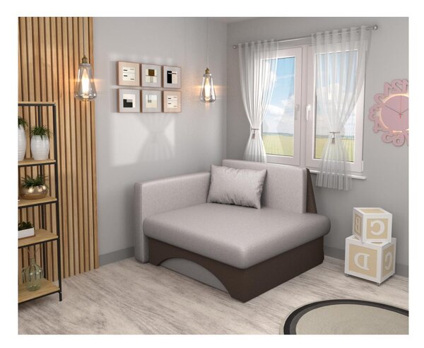 Fotel Kubosik new (bézsszürke taupe + barna) (B)