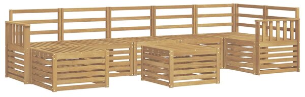 VidaXL Kültéri kanapé szett 8 pcs Fehér 59 x 59 x 37 cm Tömör Akácfa