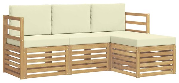 VidaXL Kültéri kanapé szett 4 pcs Fehér és Krém színű