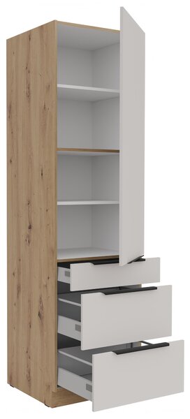 Élemiszer konyhaszekrény Sayla 60 DKS-210 3S1F (kasmír + artisan tölgy)